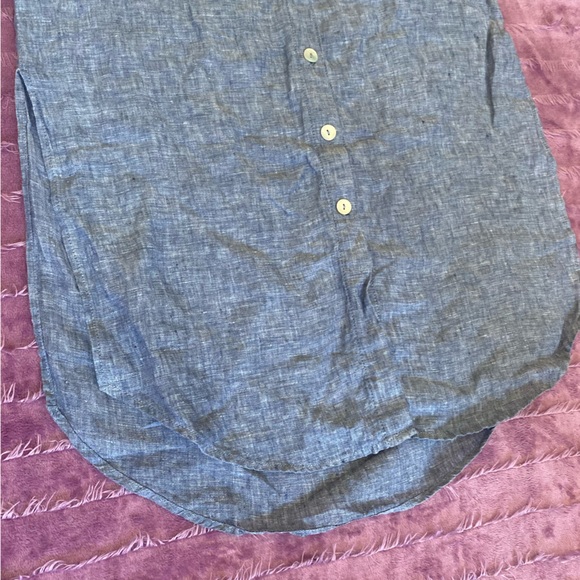 NEW Antibes Blanc 100% Linen Blue Midi Maxi Skirt - Picture 4 of 6